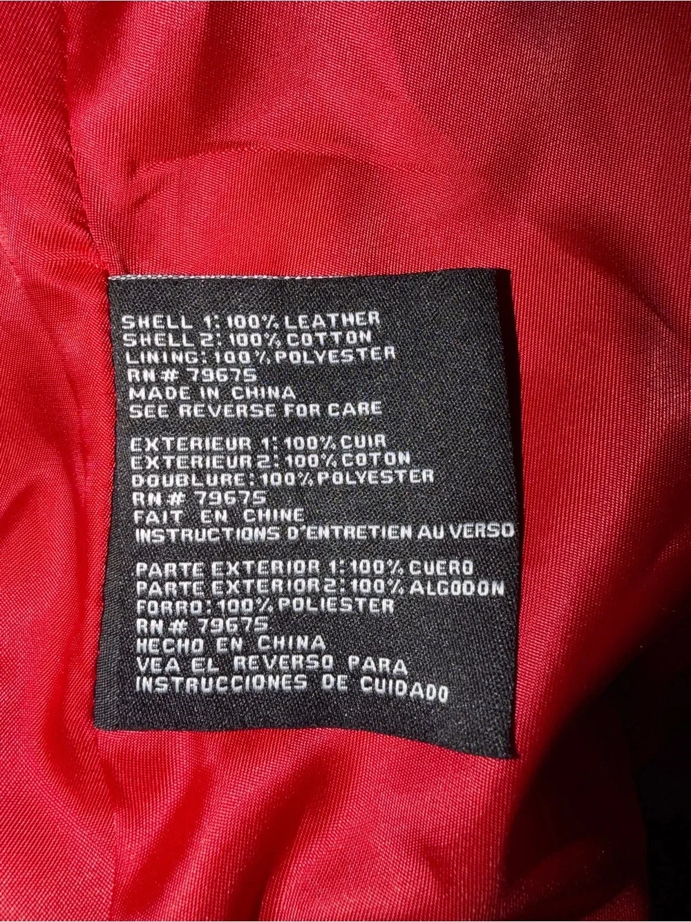 Michael Kors Red Mixed-Media Moto Jacket